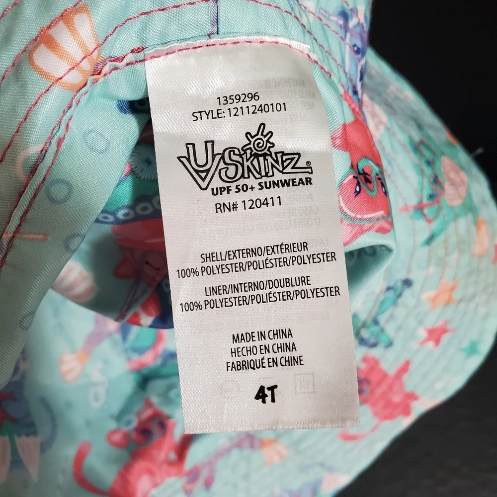 UV‎ Skinz 4T Toddler Sun Hat UPF 50+ Pink With Cats Lining EXCELLENT